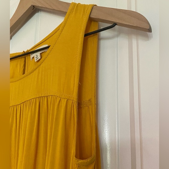 Max Studio Tiered Sleeveless Yellow Maxi Dress Size S - Picture 4 of 16